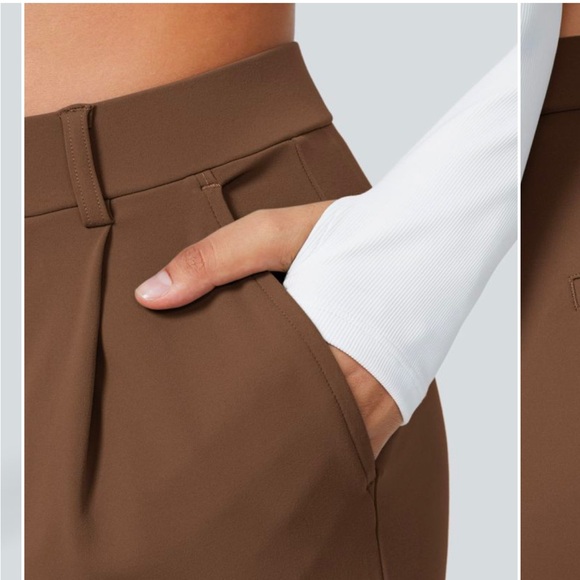 Brown straight Leg Pants High-Waisted - Picture 3 of 4